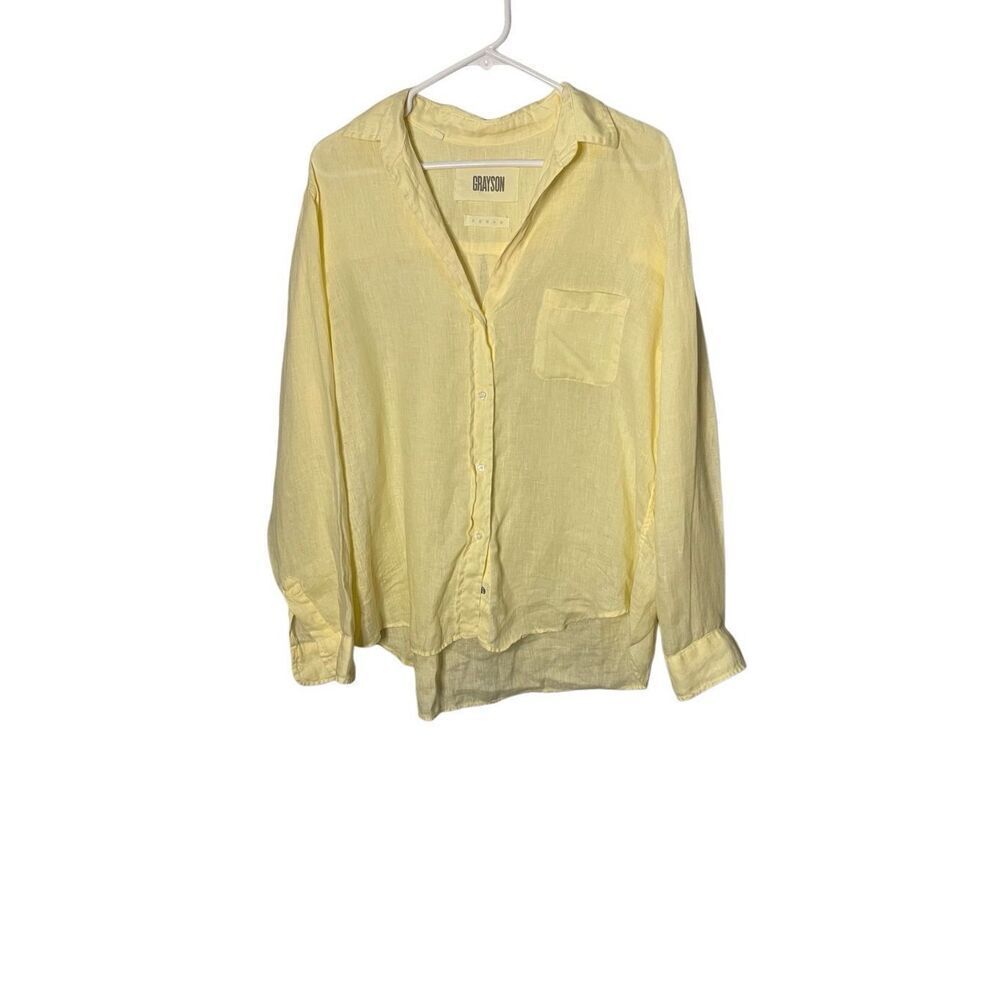 Grayson Frank & Eileen The Hero Button Front Shirt 100% Linen Women’s Size Small
